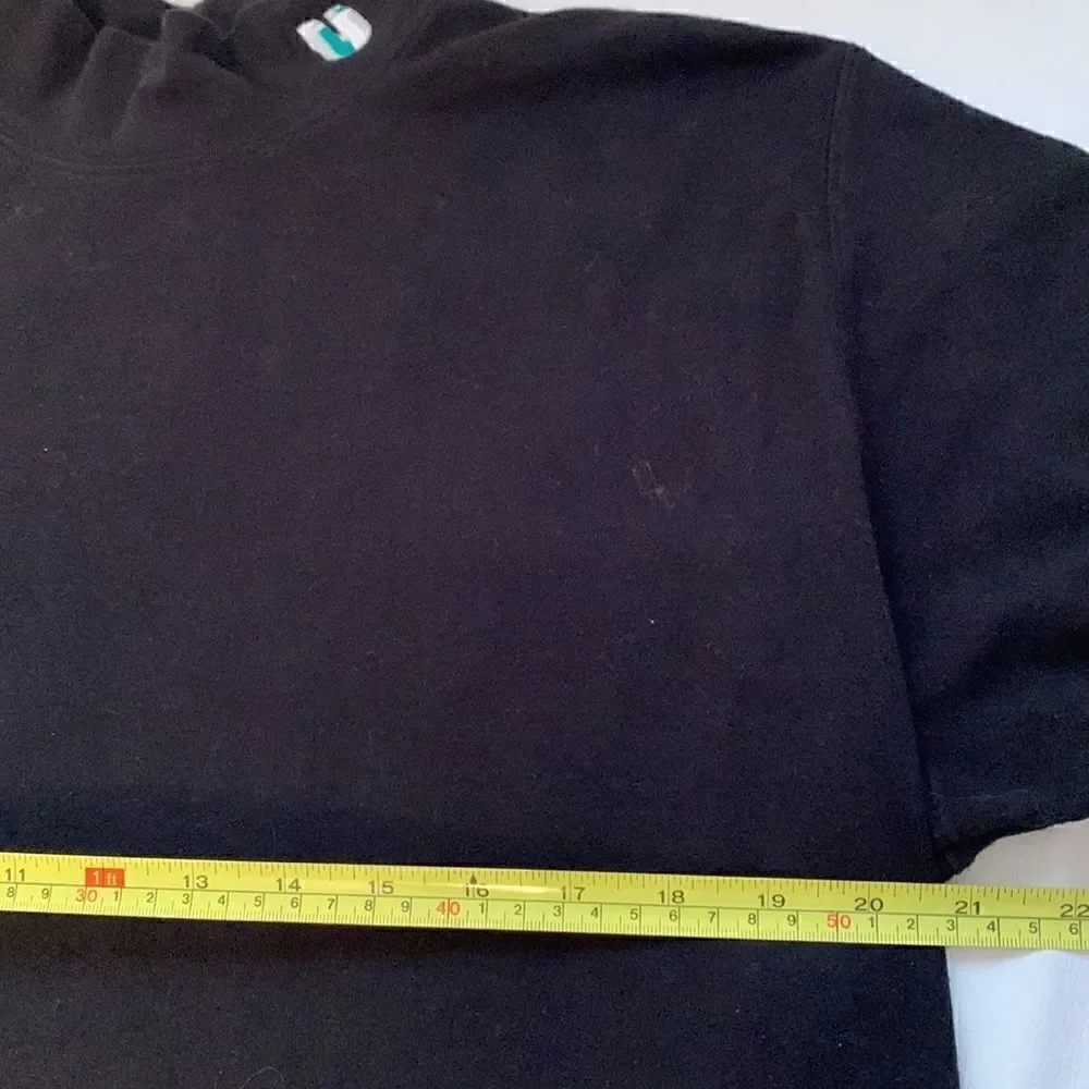 LandsEnd  Black Mock Neck Cotton Sweater Size L ( 42-44)